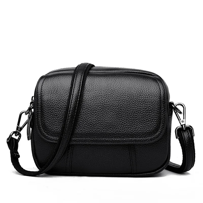 Genuine Leather Women's Casual Fashion Bag Women Messenger Bag Small Shoulder Bag Crossbody Bags for Real Cowhide Women Handbags-25