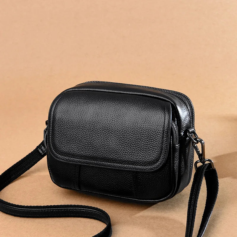 Genuine Leather Women's Casual Fashion Bag Women Messenger Bag Small Shoulder Bag Crossbody Bags for Real Cowhide Women Handbags-3