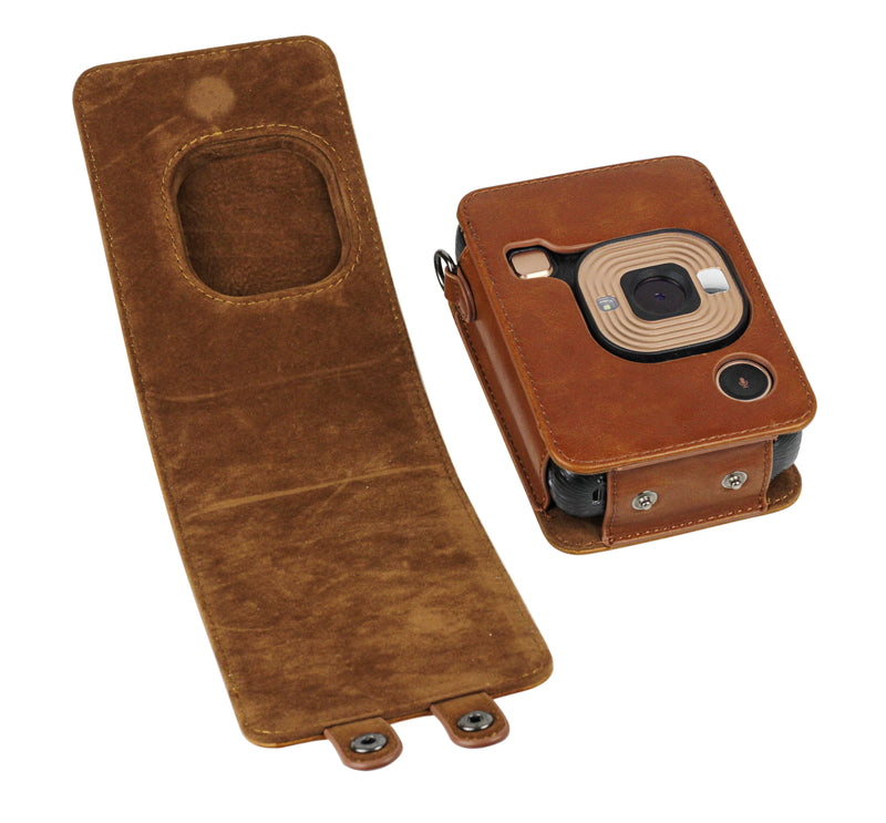 For FUJIFILM Instax Mini Liplay Hybird Instant Film Camera Retro PU Leather Case Carry Shoulder Bag Black Brown White-5
