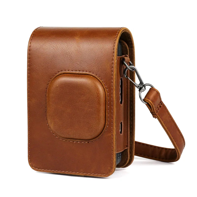 For FUJIFILM Instax Mini Liplay Hybird Instant Film Camera Retro PU Leather Case Carry Shoulder Bag Black Brown White-16