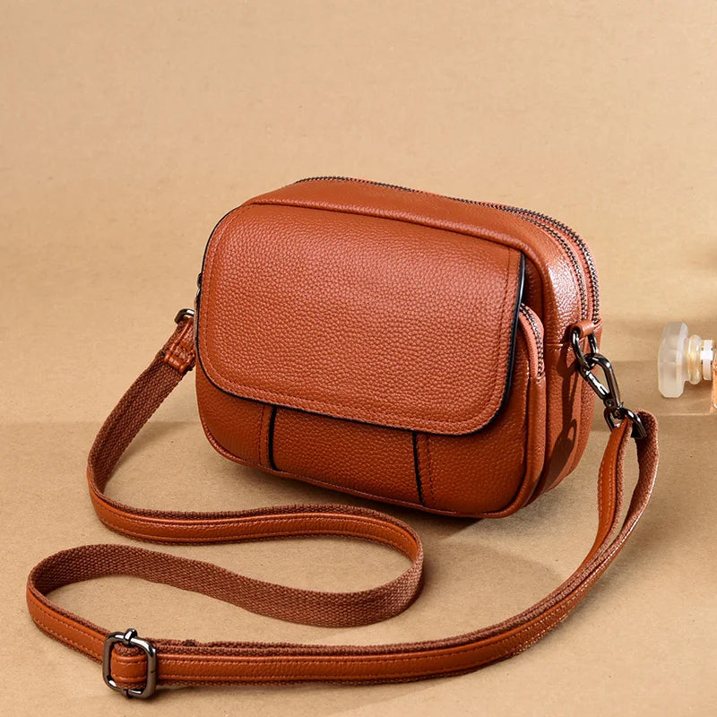 Genuine Leather Women's Casual Fashion Bag Women Messenger Bag Small Shoulder Bag Crossbody Bags for Real Cowhide Women Handbags-9