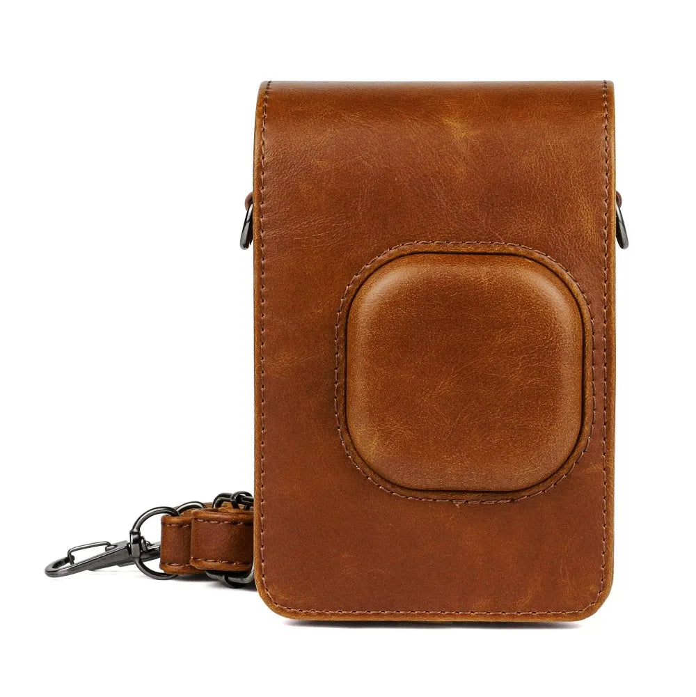 For FUJIFILM Instax Mini Liplay Hybird Instant Film Camera Retro PU Leather Case Carry Shoulder Bag Black Brown White-7