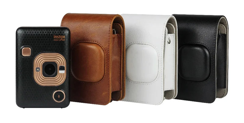 For FUJIFILM Instax Mini Liplay Hybird Instant Film Camera Retro PU Leather Case Carry Shoulder Bag Black Brown White-14