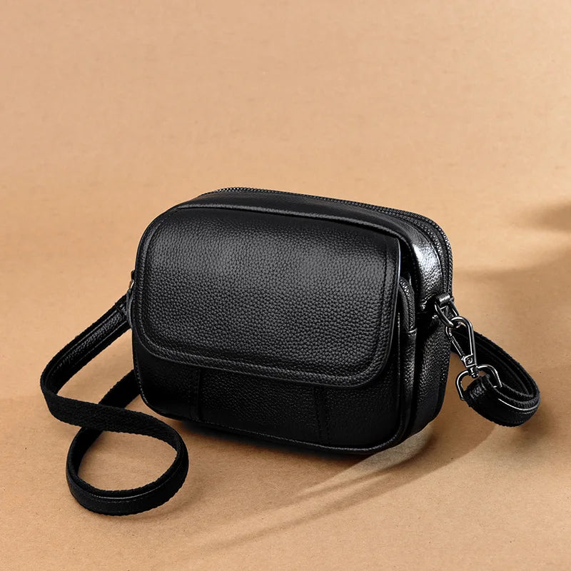 Genuine Leather Women's Casual Fashion Bag Women Messenger Bag Small Shoulder Bag Crossbody Bags for Real Cowhide Women Handbags-10