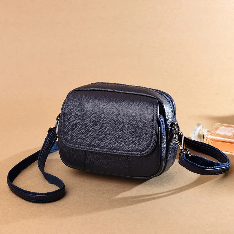 Genuine Leather Women's Casual Fashion Bag Women Messenger Bag Small Shoulder Bag Crossbody Bags for Real Cowhide Women Handbags-33