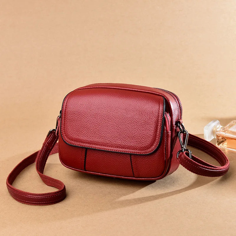 Genuine Leather Women's Casual Fashion Bag Women Messenger Bag Small Shoulder Bag Crossbody Bags for Real Cowhide Women Handbags-7