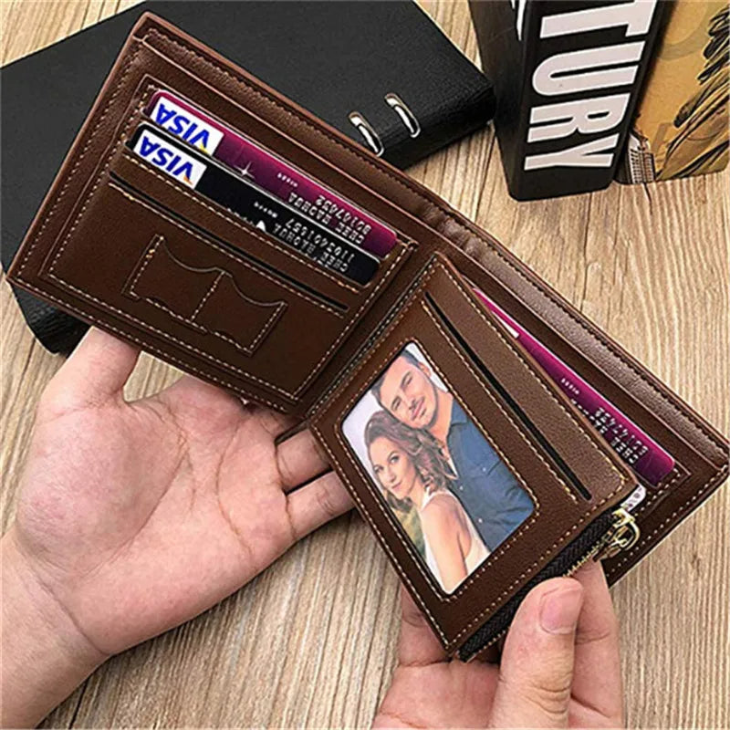 Personalized Wallets Men High Quality PU Leather for Him Engraved Wallets Men Short Purse Custom Photo Wallet Luxury Men Gift-3