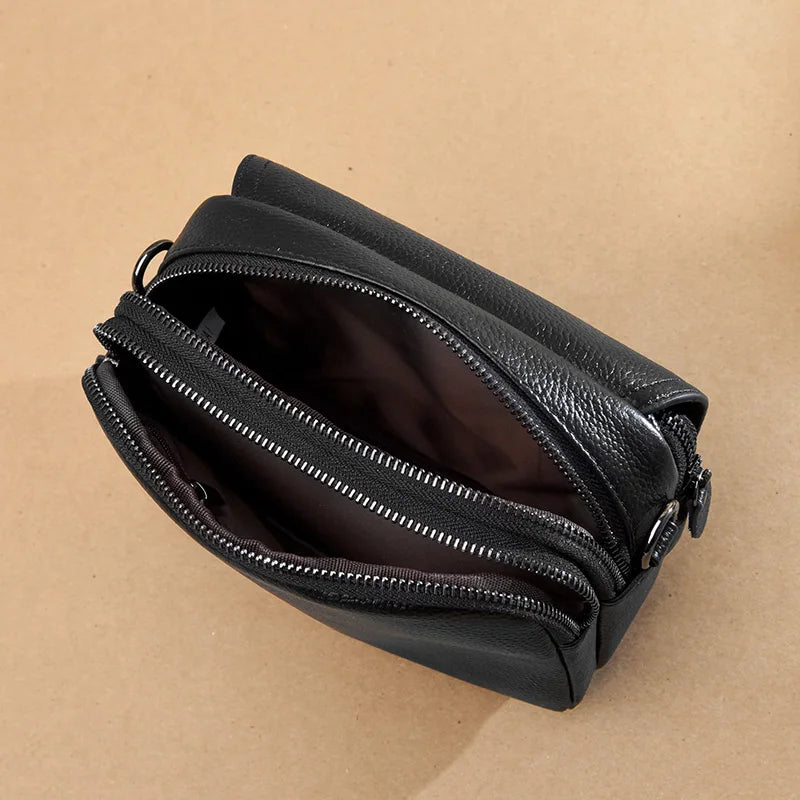 Genuine Leather Women's Casual Fashion Bag Women Messenger Bag Small Shoulder Bag Crossbody Bags for Real Cowhide Women Handbags-31