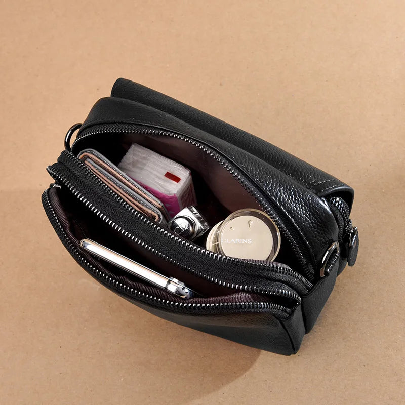 Genuine Leather Women's Casual Fashion Bag Women Messenger Bag Small Shoulder Bag Crossbody Bags for Real Cowhide Women Handbags-32