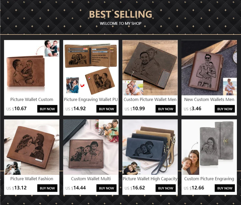 Personalized Wallets Men High Quality PU Leather for Him Engraved Wallets Men Short Purse Custom Photo Wallet Luxury Men Gift-7