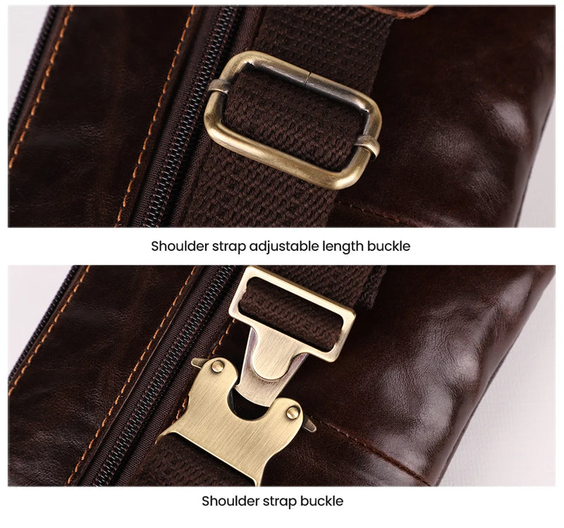 JOYIR Cow Leather Men Waist Bag Vintage Small Fanny Pack Male Belt Pouch Bag Casual Cell Phone Chest Bag for Travel Running -20