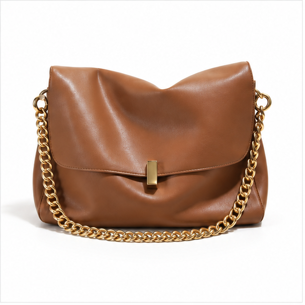 Elegant Coffee Chain Shoulder Bag Handbag-4