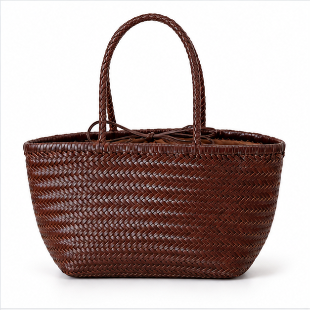Coffee Brown Woven Everyday Tote Bag-4