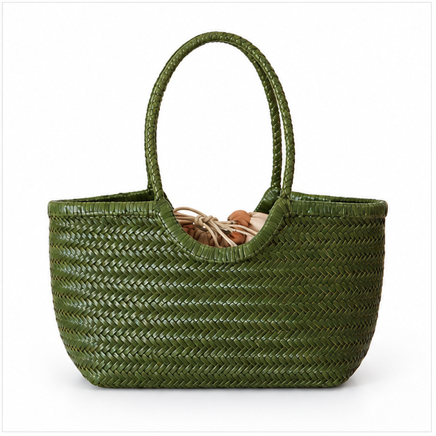 Olive Woven Everyday Carry Tote Bag-2