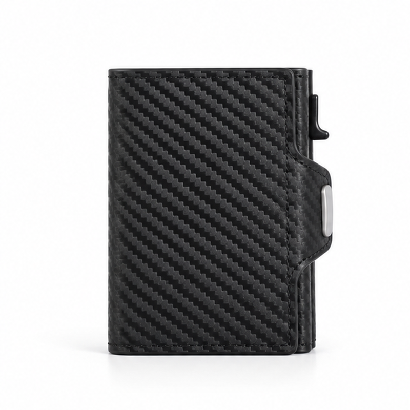 Black Carbon Fiber Smart Card Wallet-4
