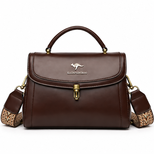 Dark Brown Classic Structured Shoulder Handbag-4