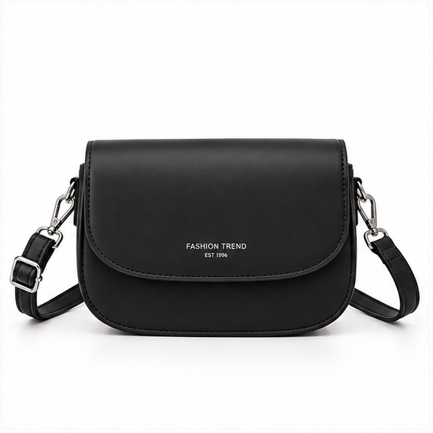 Elegant Black Saddle Crossbody Shoulder Bag-4