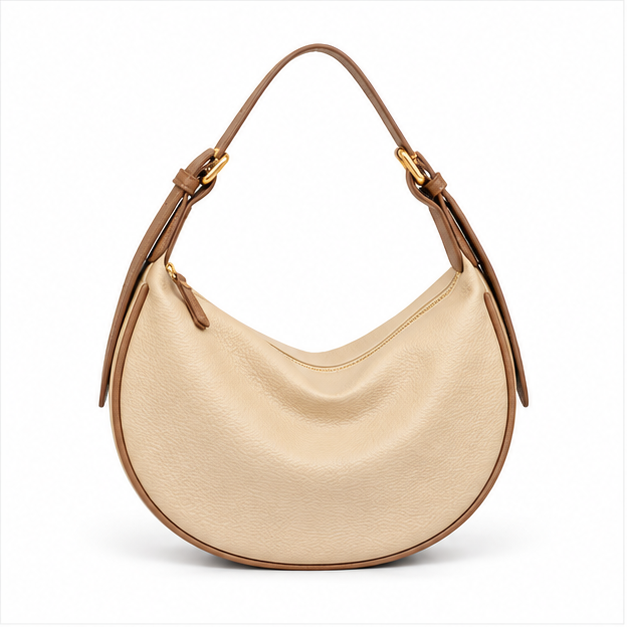 Khaki Crescent Hobo Shoulder Bag Handbag-4