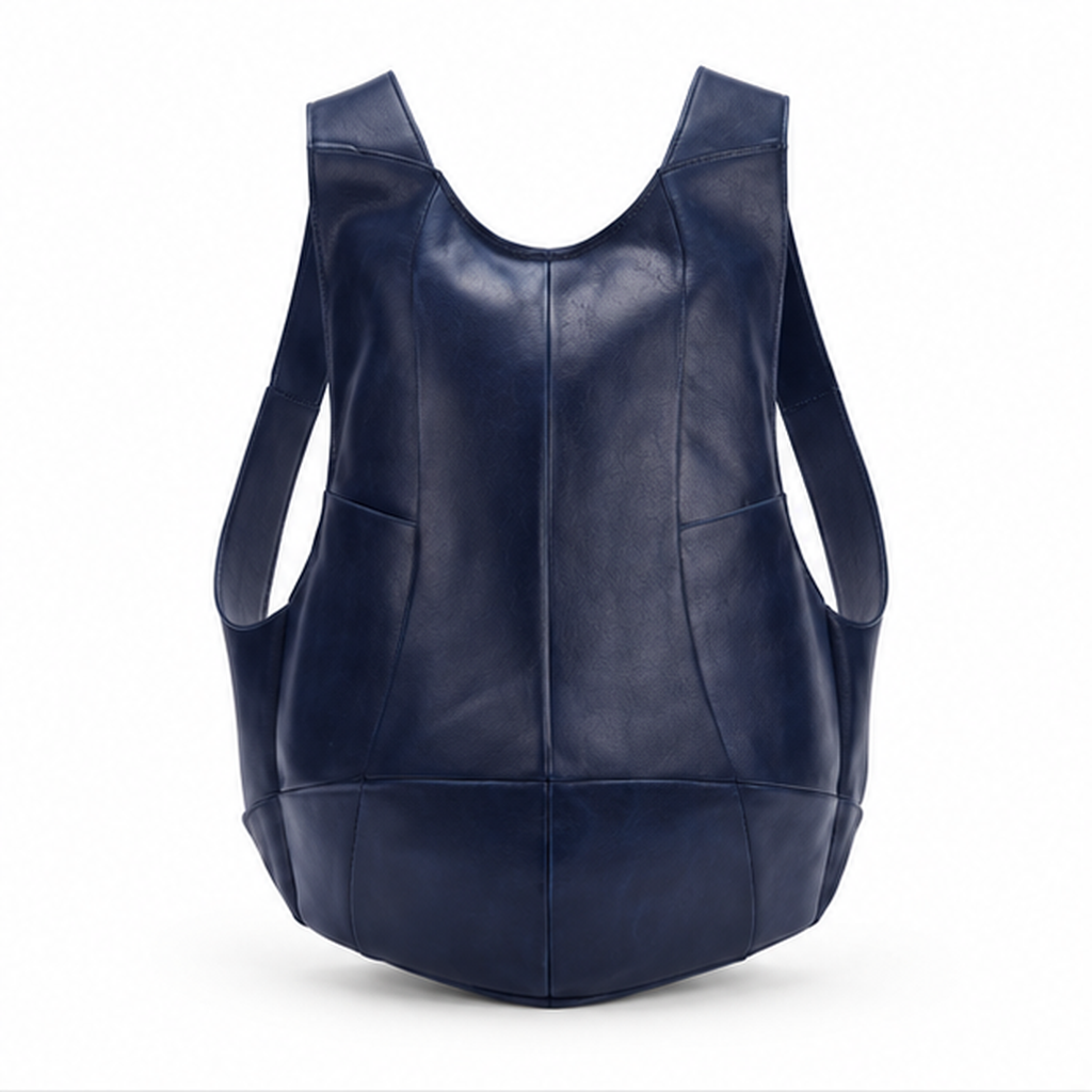 Royal Blue Soft Leather Everyday Backpack-4
