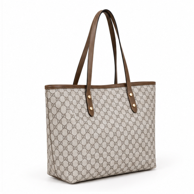 Elegant Monogram Everyday Shoulder Tote Bag-1