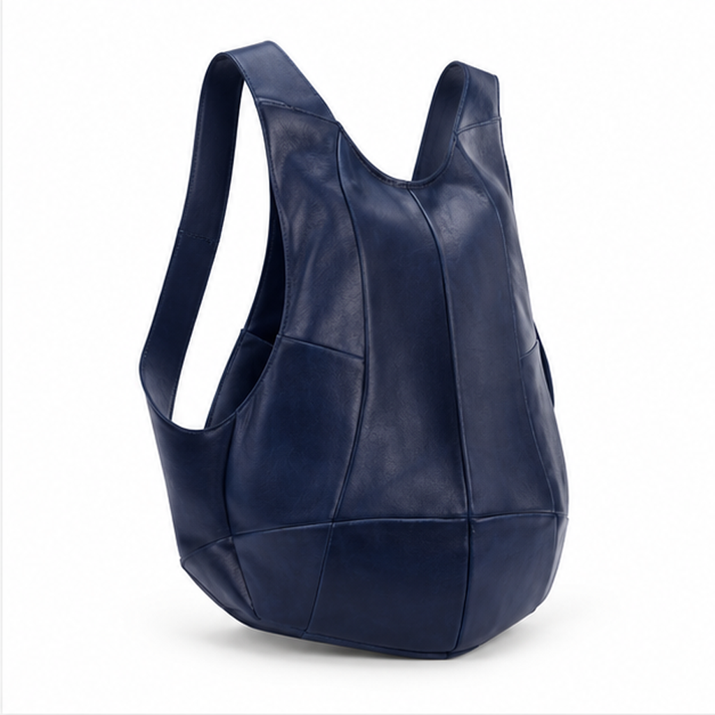 Royal Blue Soft Leather Everyday Backpack-1