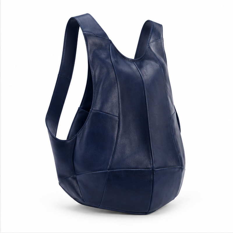 Royal Blue Soft Leather Everyday Backpack-1