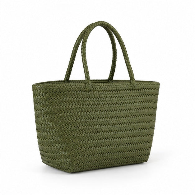 Olive Woven Everyday Carry Tote Bag-1