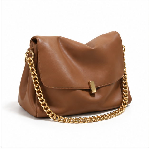 Elegant Coffee Chain Shoulder Bag Handbag-1