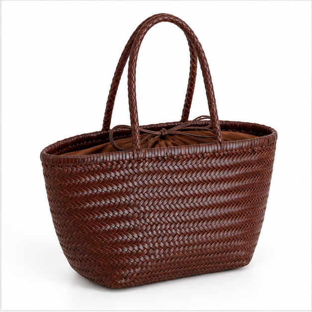 Coffee Brown Woven Everyday Tote Bag-1