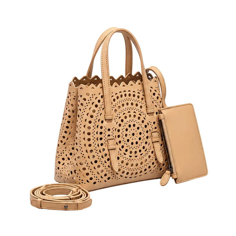 Elegant Laser Cut Tote Handbag Set-1