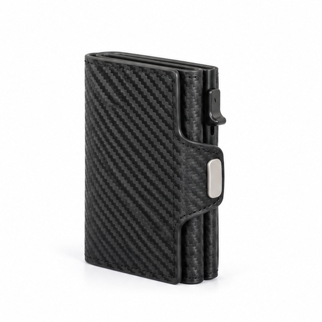 Black Carbon Fiber Smart Card Wallet-3