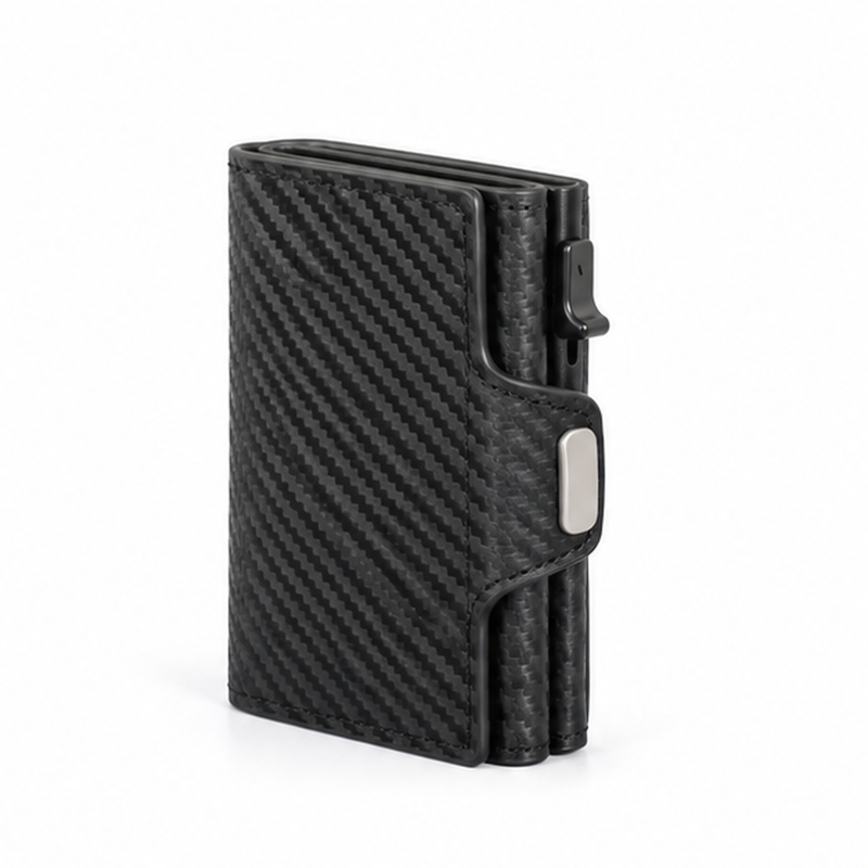 Black Carbon Fiber Smart Card Wallet-3