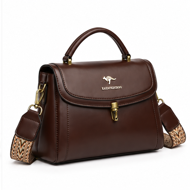 Dark Brown Classic Structured Shoulder Handbag-1
