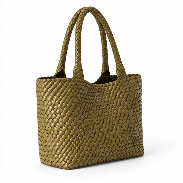 Olive Woven Everyday Carry Tote Bag-1