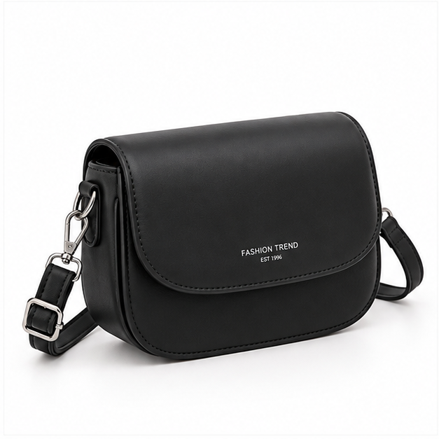 Elegant Black Saddle Crossbody Shoulder Bag-1