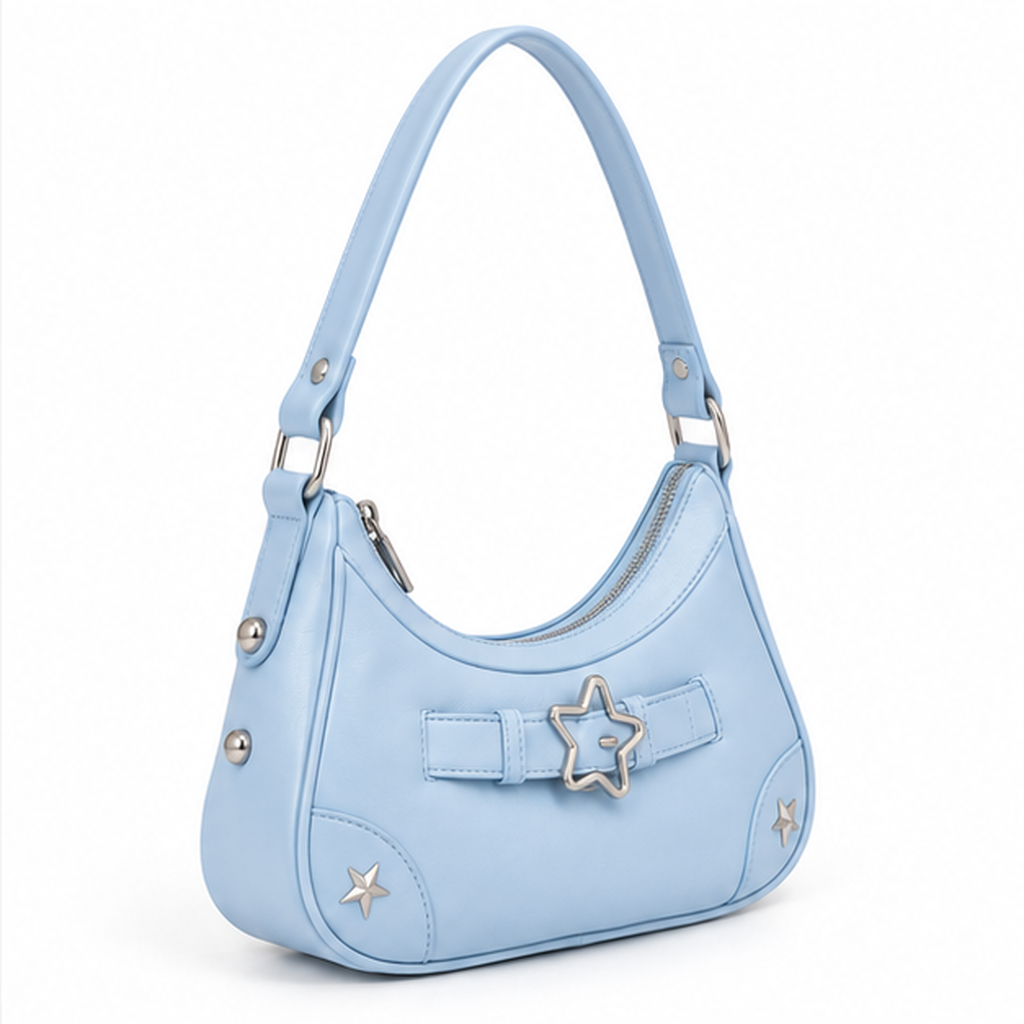 Light Blue Star Buckle Shoulder Bag-1