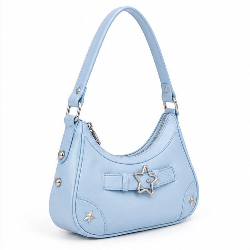 Light Blue Star Buckle Shoulder Bag-1
