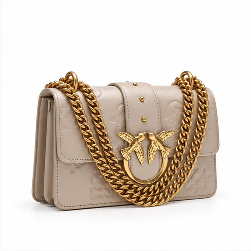 Elegant Apricot Bird Chain Shoulder Bag-1