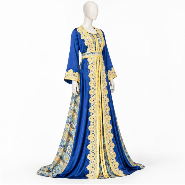Royal Blue Embroidered Luxury Women’s Kaftan-2