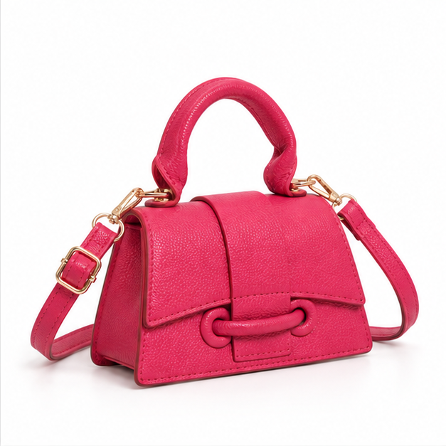 Rose Red Structured Mini Crossbody Handbag-1