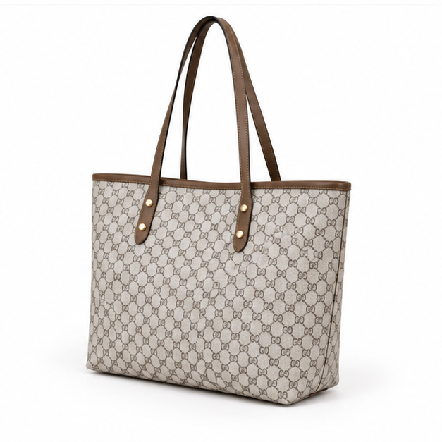 Elegant Monogram Everyday Shoulder Tote Bag-3