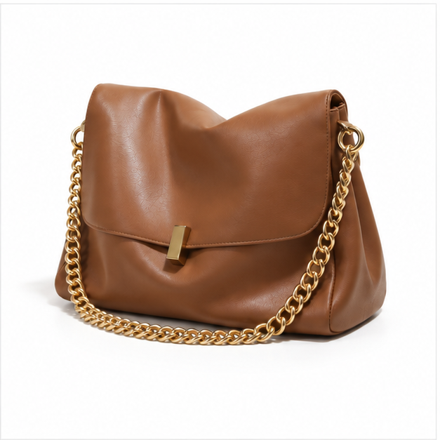Elegant Coffee Chain Shoulder Bag Handbag-3