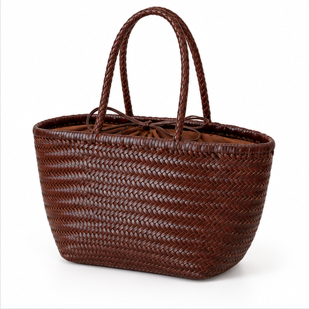 Coffee Brown Woven Everyday Tote Bag-3