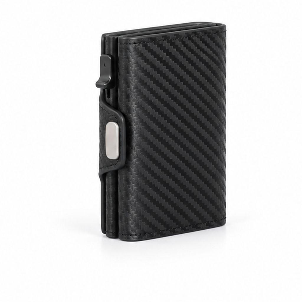 Black Carbon Fiber Smart Card Wallet-1