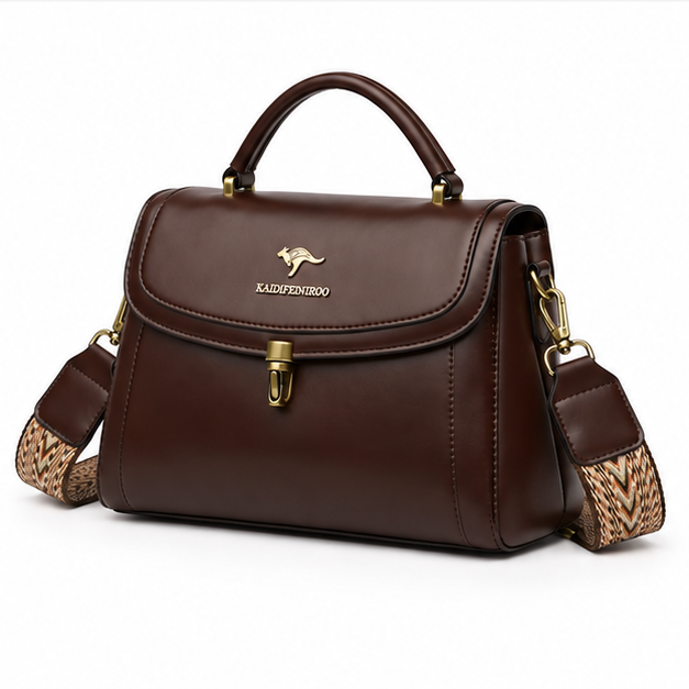 Dark Brown Classic Structured Shoulder Handbag-3