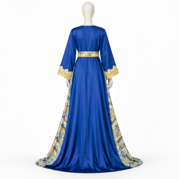 Royal Blue Embroidered Luxury Women’s Kaftan-4