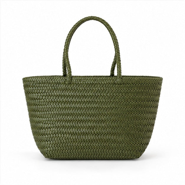 Olive Woven Everyday Carry Tote Bag-2