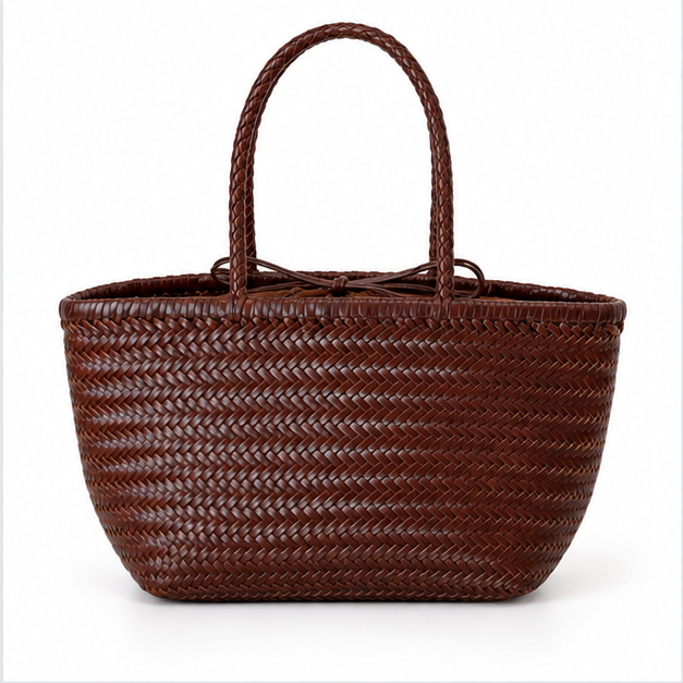 Coffee Brown Woven Everyday Tote Bag-2
