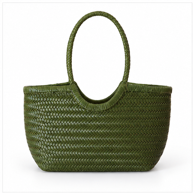 Olive Woven Everyday Carry Tote Bag-4
