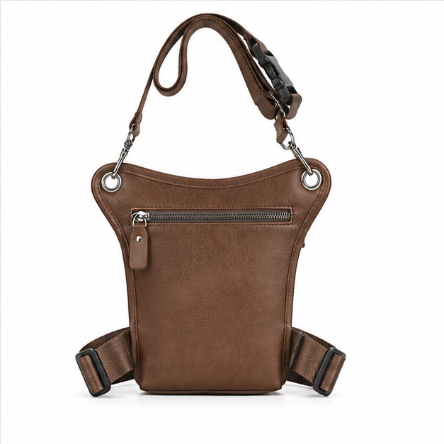 Dark Brown Multi-Pocket Crossbody Sling Bag-2